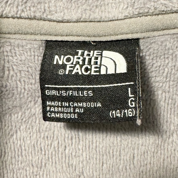 THE NORTH FACE Youth Girls sz L Gray Fleece Zip Jacket - Picture 5 of 13
